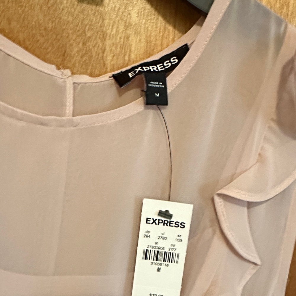 Express Blush Ruffle Mini Dress - Picture 2 of 4